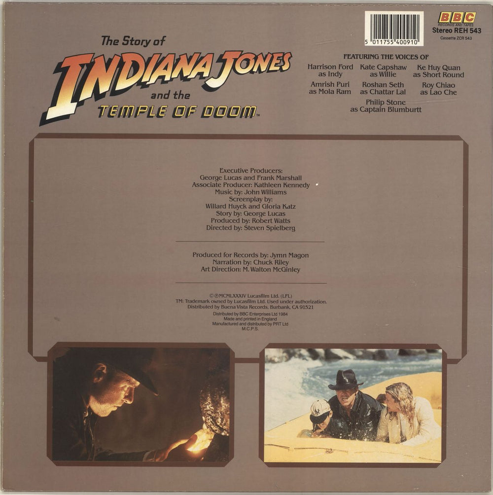 John Williams (Composer) The Story Of Indiana Jones And The Temple Of Doom UK vinyl LP album (LP record) 5011755400910