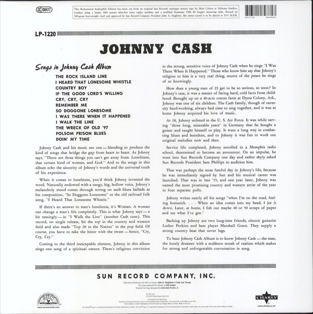 Johnny Cash With His Hot And Blue Guitar - 180 Gram Blue Vinyl - Sealed UK vinyl LP album (LP record) 803415827817