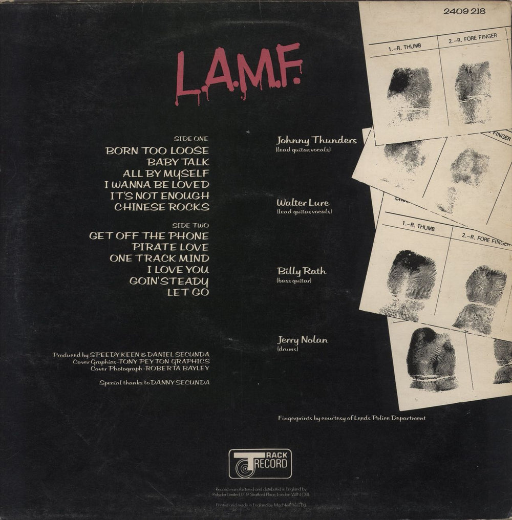 Johnny Thunders & The Heartbreakers L.A.M.F. - VG UK vinyl LP album (LP record)