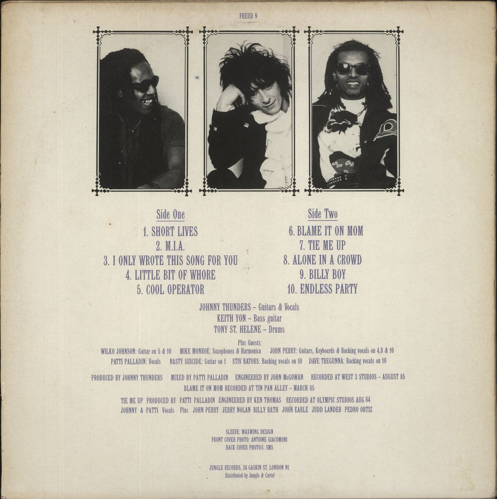 Johnny Thunders & The Heartbreakers "Que Sera Sera" - VG/EX UK vinyl LP album (LP record)