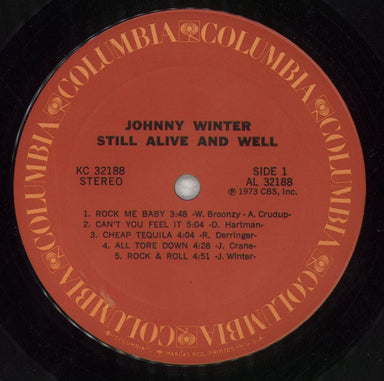 Johnny Winter Still Alive And Well US vinyl LP album (LP record) JNWLPST575227