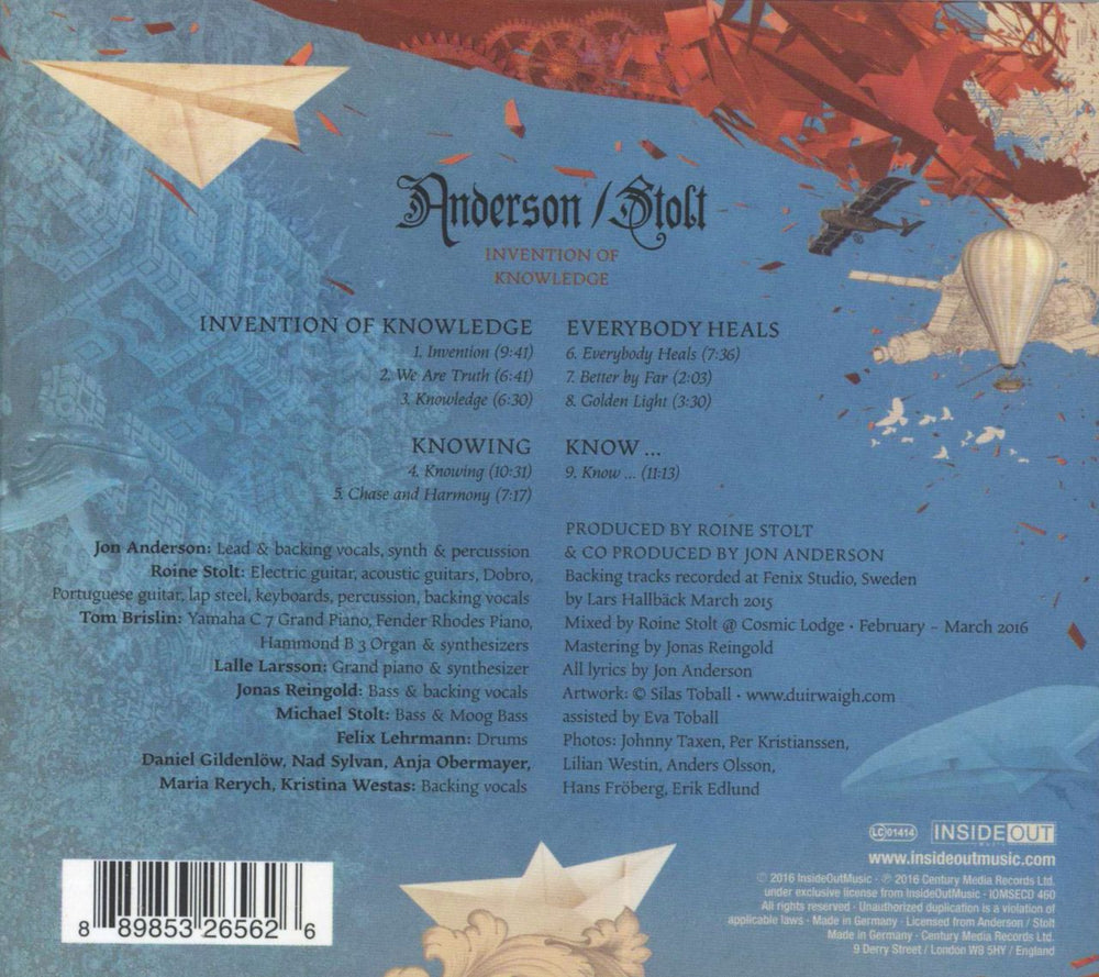 Jon Anderson Invention Of Knowledge UK CD album (CDLP)