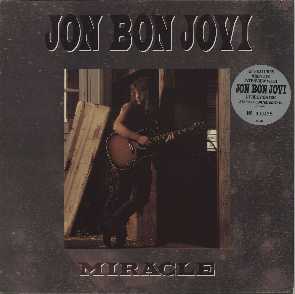 Jon Bon Jovi Miracle UK 12" vinyl single (12 inch record / Maxi-single) JBJ212