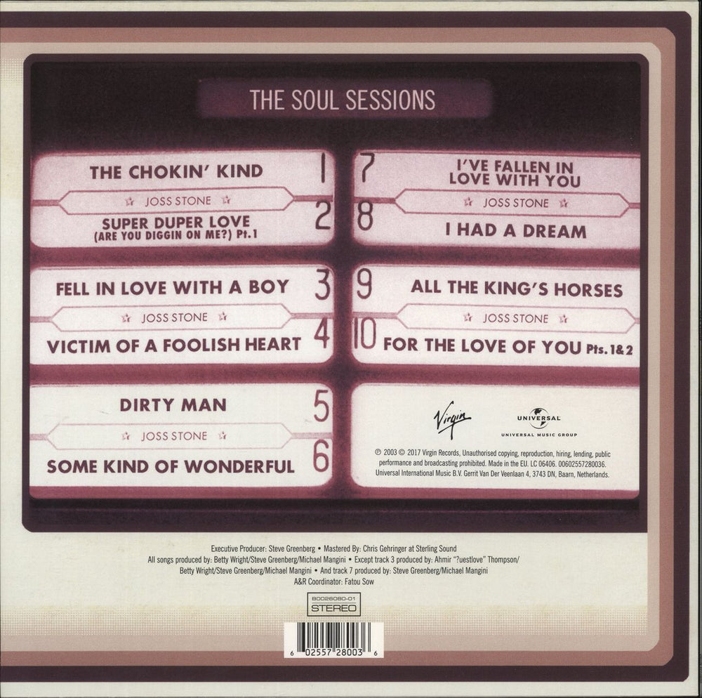 Joss Stone The Soul Sessions UK vinyl LP album (LP record) 602557280036'2003
