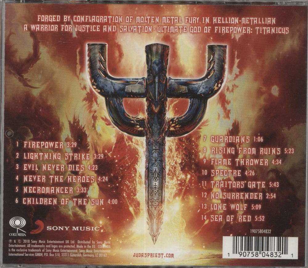 Judas Priest Firepower UK CD album (CDLP) 190758073828
