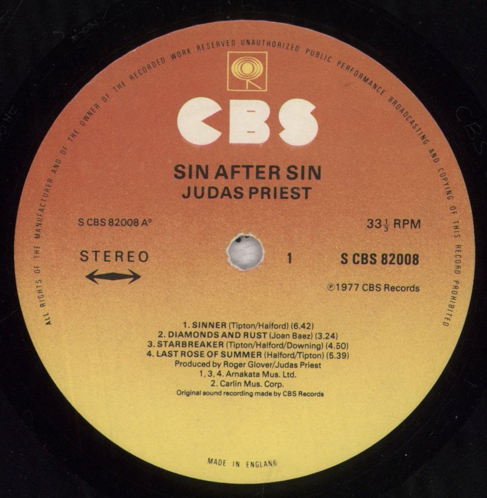 Judas Priest Sin After Sin - 1st - Opened shrinkwrap UK vinyl LP album (LP record) JUDLPSI848063