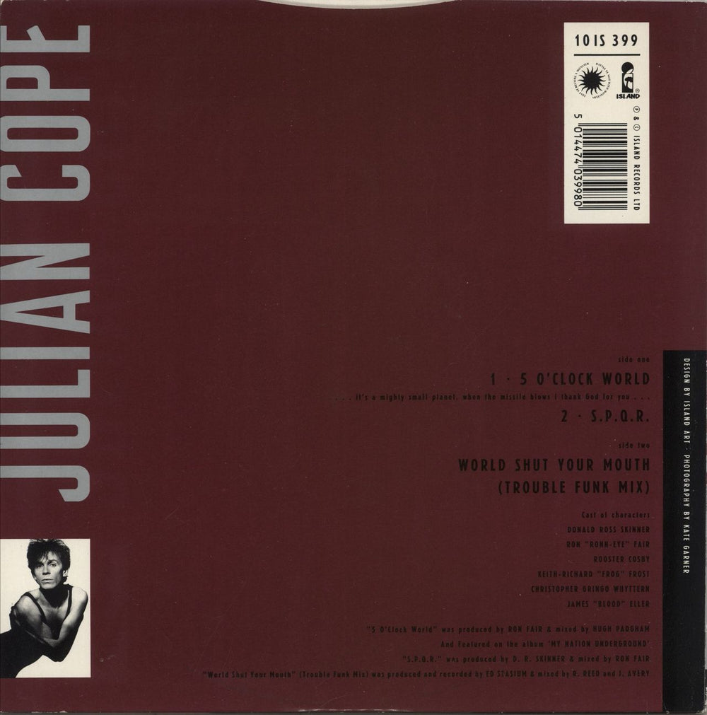 Julian Cope 5 O'Clock World UK 10" vinyl single (10 inch record) 5014474039980