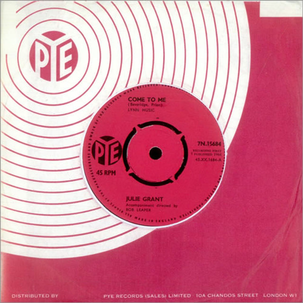 Julie Grant Come To Me UK 7" vinyl single (7 inch record / 45) 7N.15684