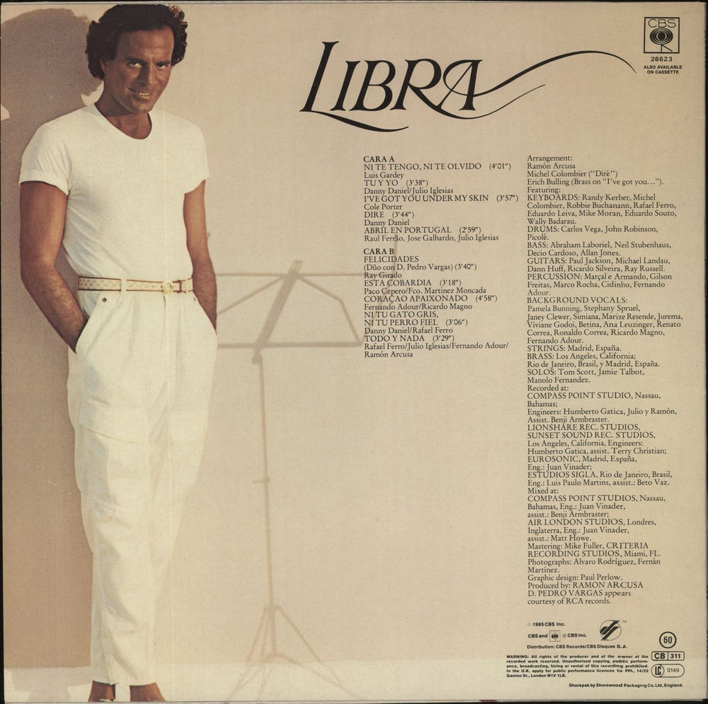 Julio Iglesias Libra UK vinyl LP album (LP record)