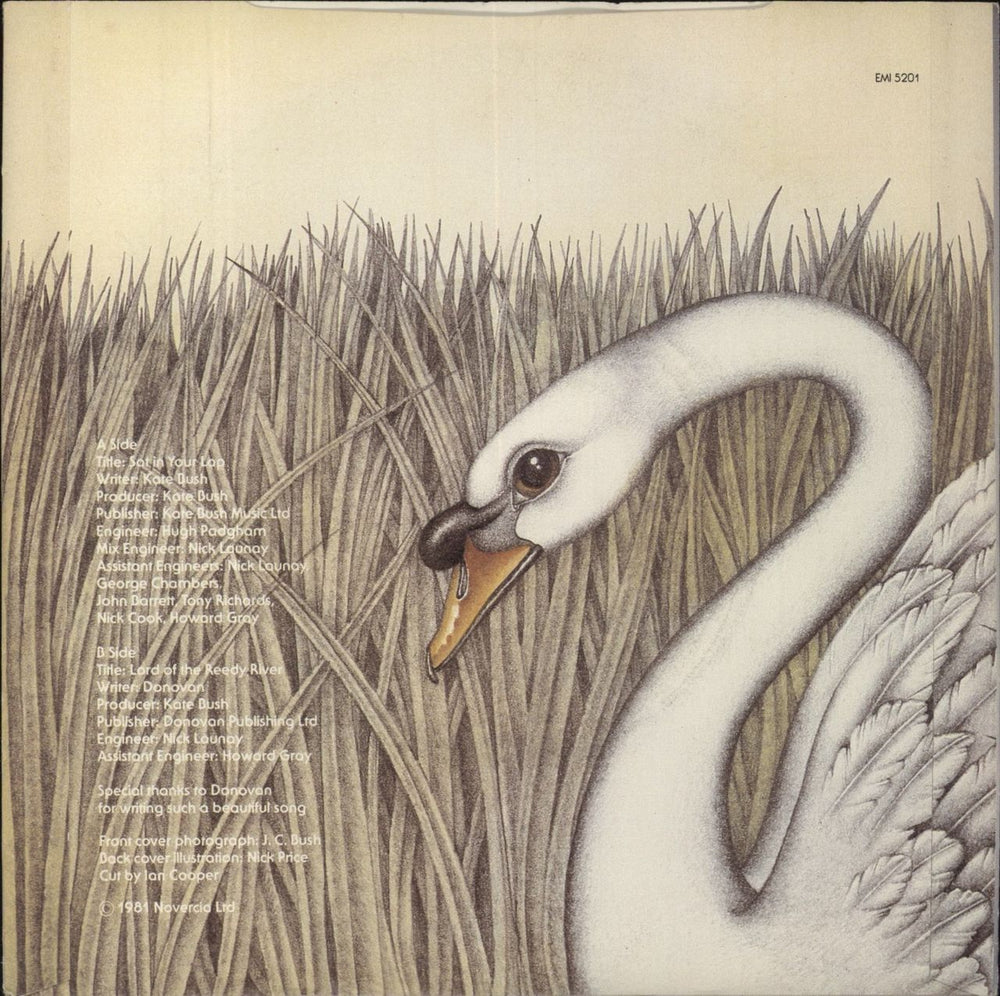 Kate Bush Sat In Your Lap - Solid UK 7" vinyl single (7 inch record / 45)