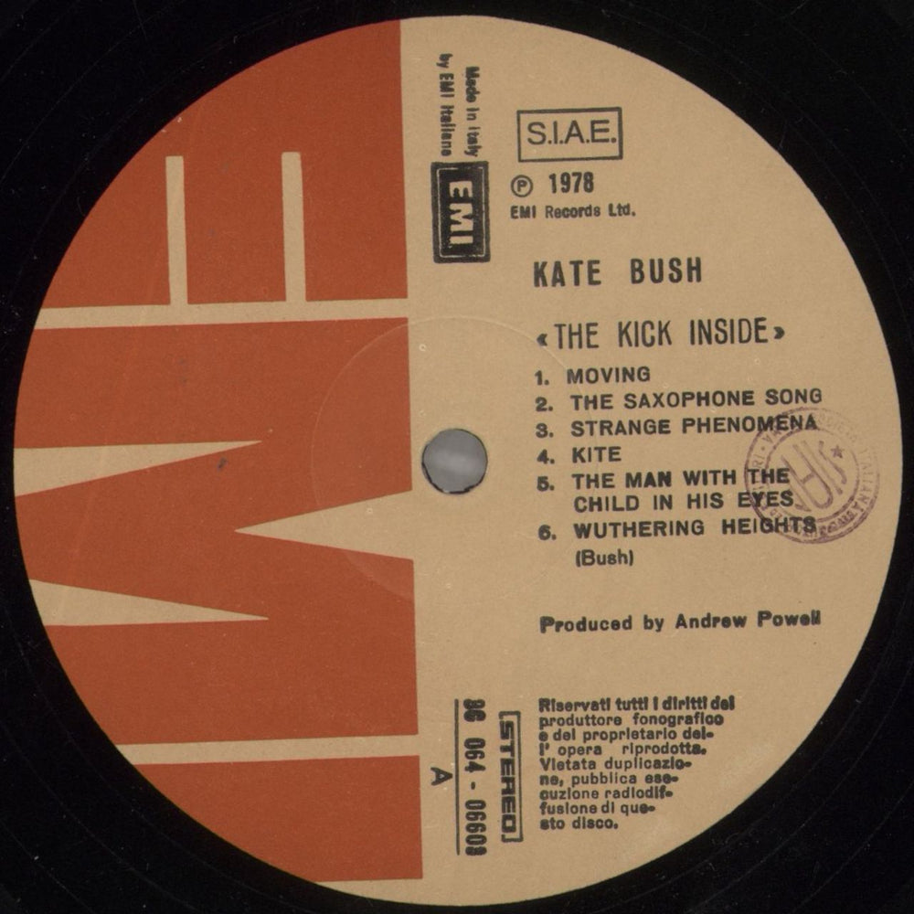 Kate Bush The Kick Inside Italian vinyl LP album (LP record) BUSLPTH104242