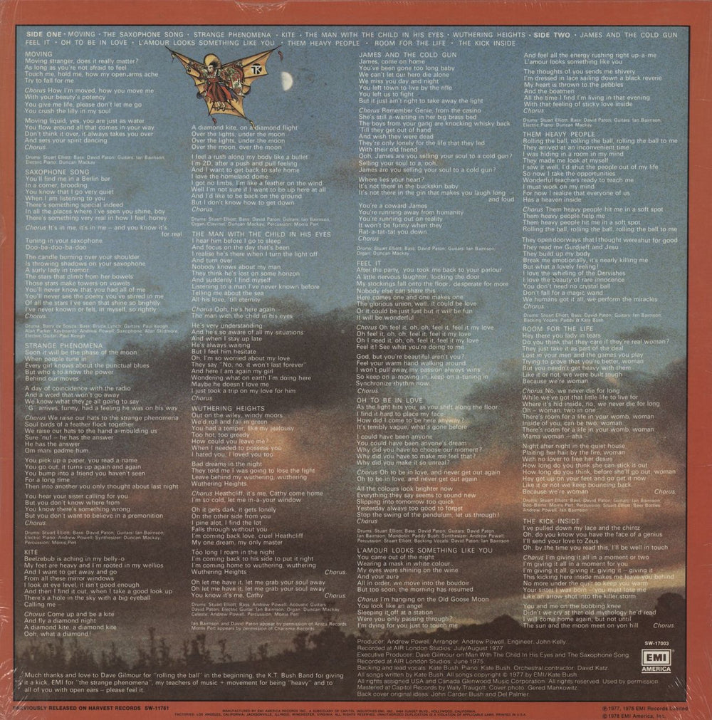 Kate Bush The Kick Inside - shrink US vinyl LP album (LP record)