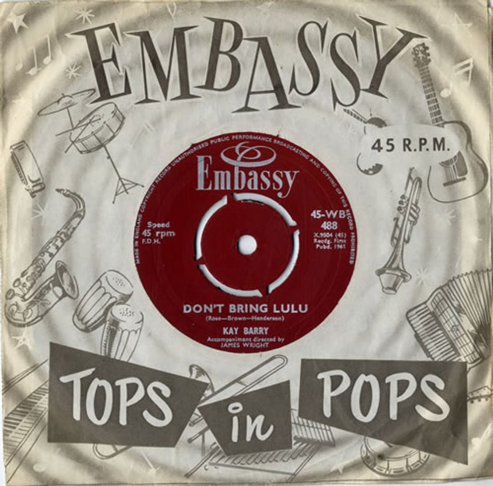 Kay Barry Don't Bring Lulu UK 7" vinyl single (7 inch record / 45) 45-WB488