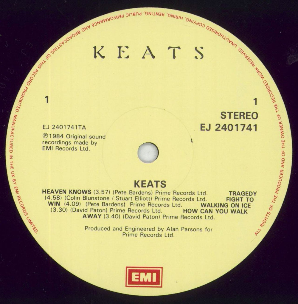 Keats Keats - Shrink UK vinyl LP album (LP record) 1KTLPKE850762