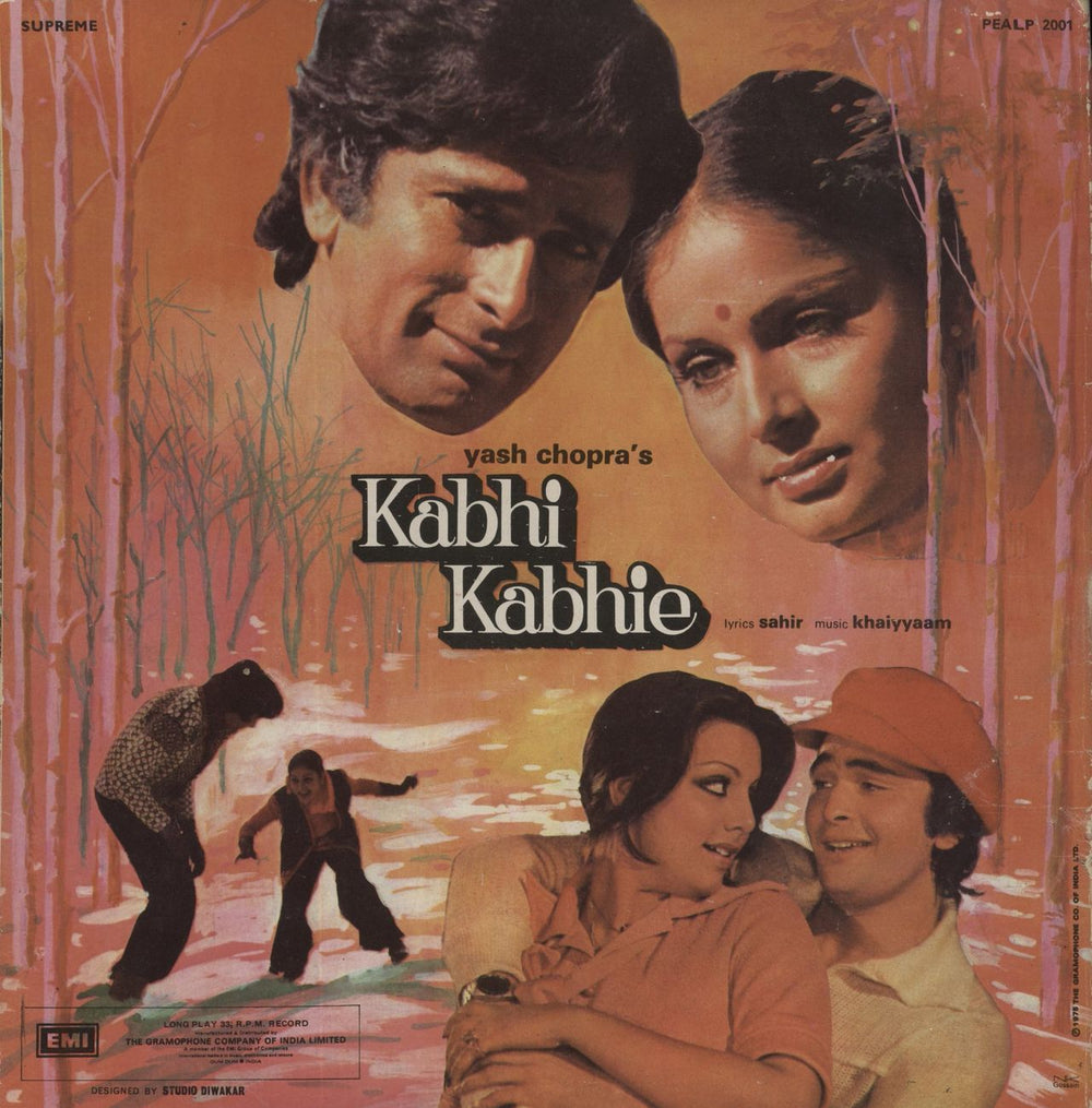 Khaiyyaam Kabhi Kabhie - VG Indian vinyl LP album (LP record)