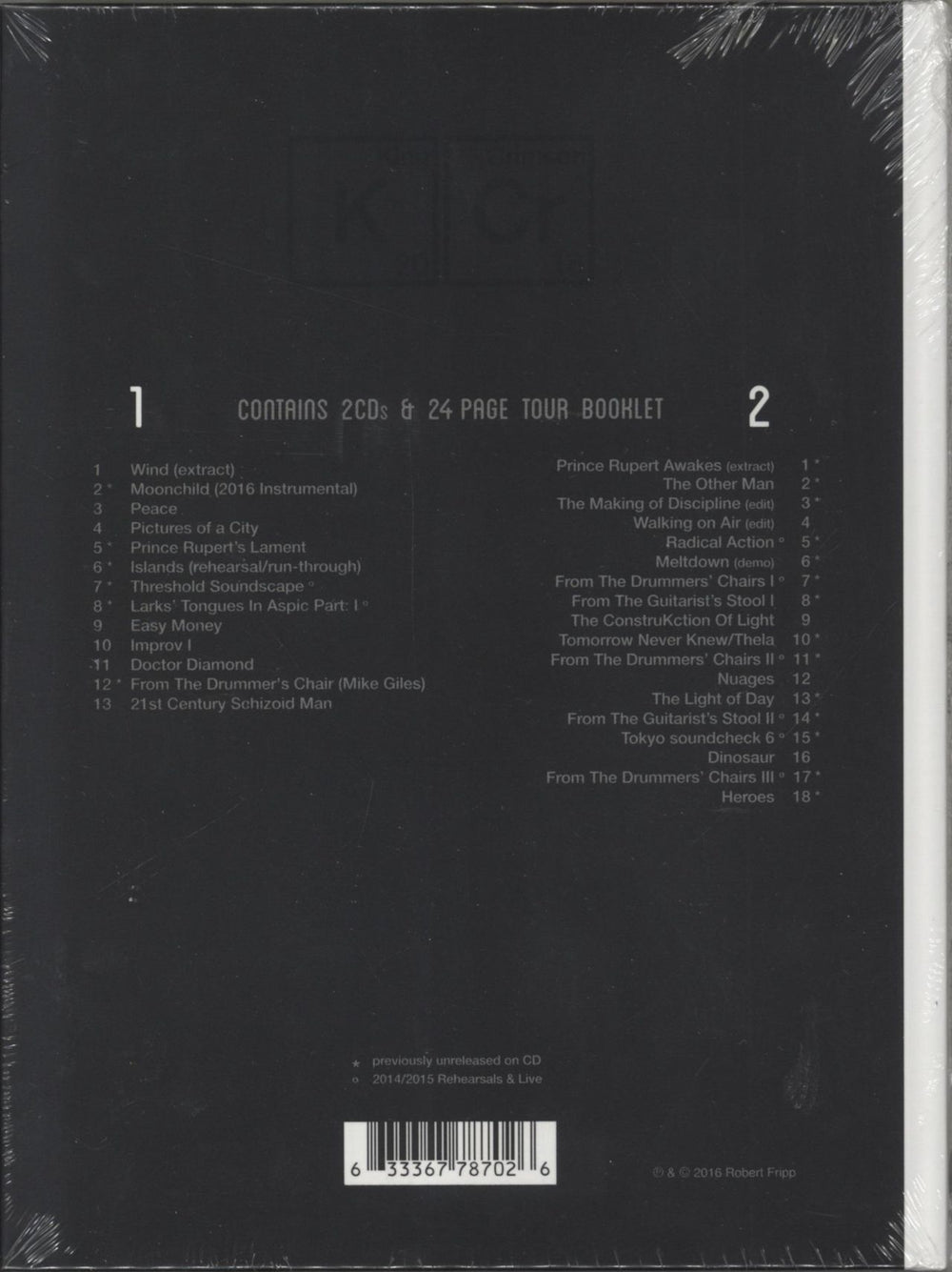 King Crimson The Elements - 2016 Tour Box - Sealed UK 2 CD album set (Double CD) 633367787026