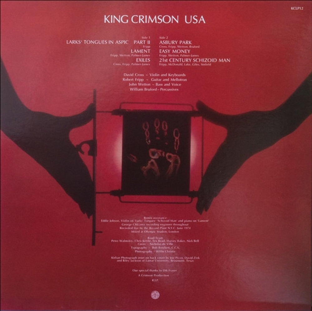 King Crimson USA - 200 Gram Super Heavyweight Vinyl - Sealed UK vinyl LP album (LP record) 633367911216