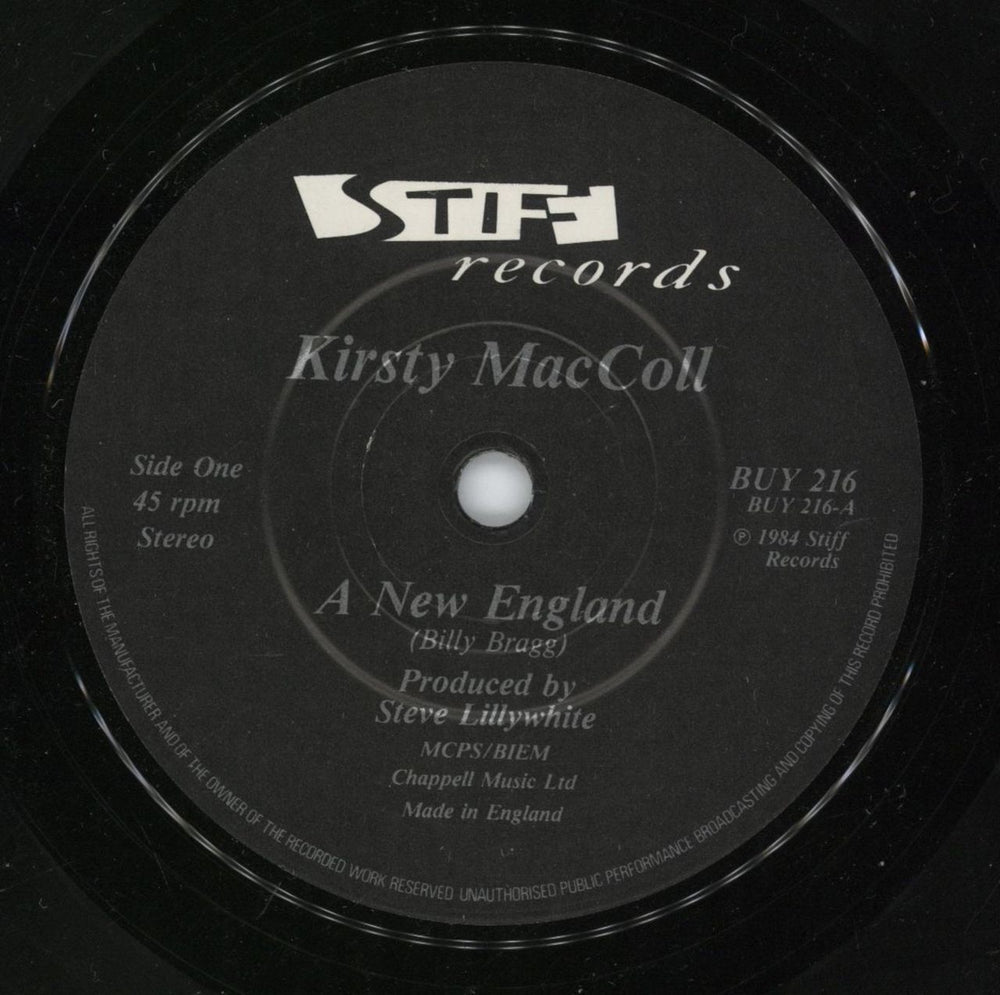 Kirsty MacColl A New England - 1st UK 7" vinyl single (7 inch record / 45) KIR07AN618468