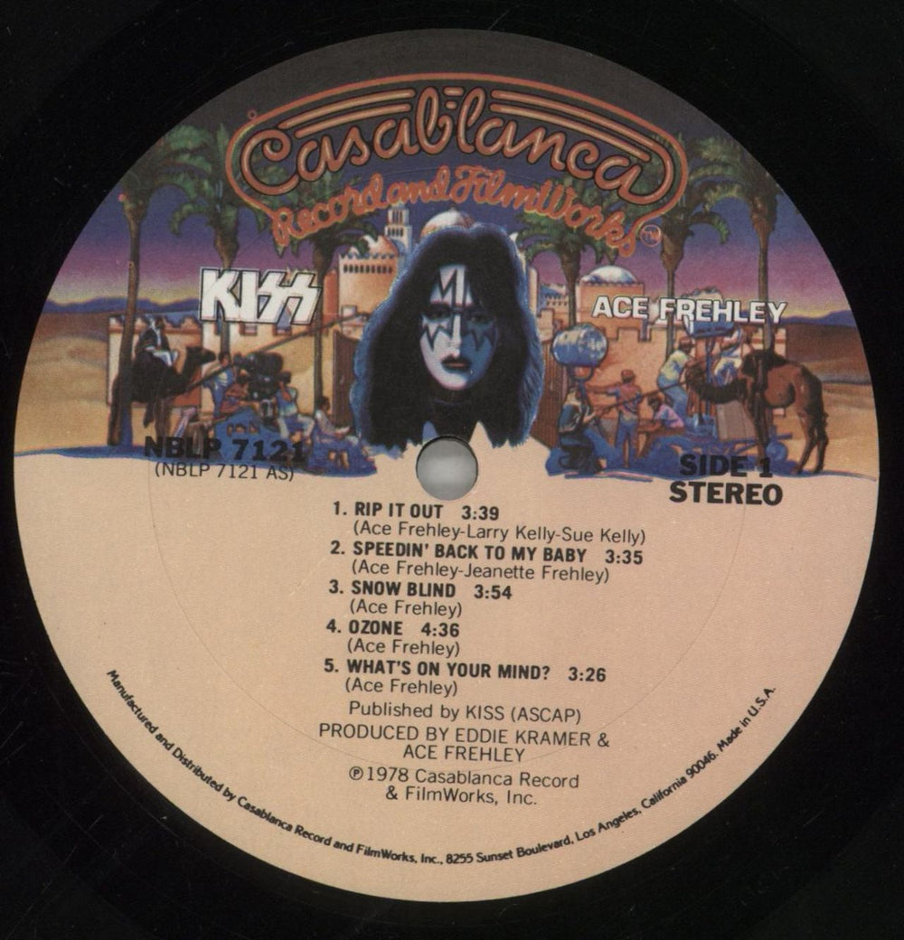 Kiss Ace Frehley + Mural Poster - Shrink US vinyl LP album (LP record) KISLPAC860897