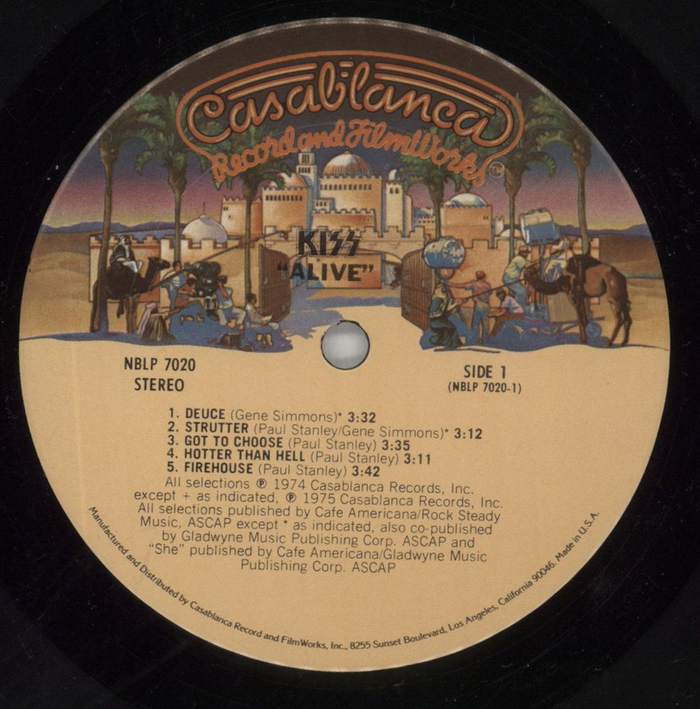 Kiss Alive! + Booklet - Tan Filmworks Labels US 2-LP vinyl record set (Double LP Album) KIS2LAL860891