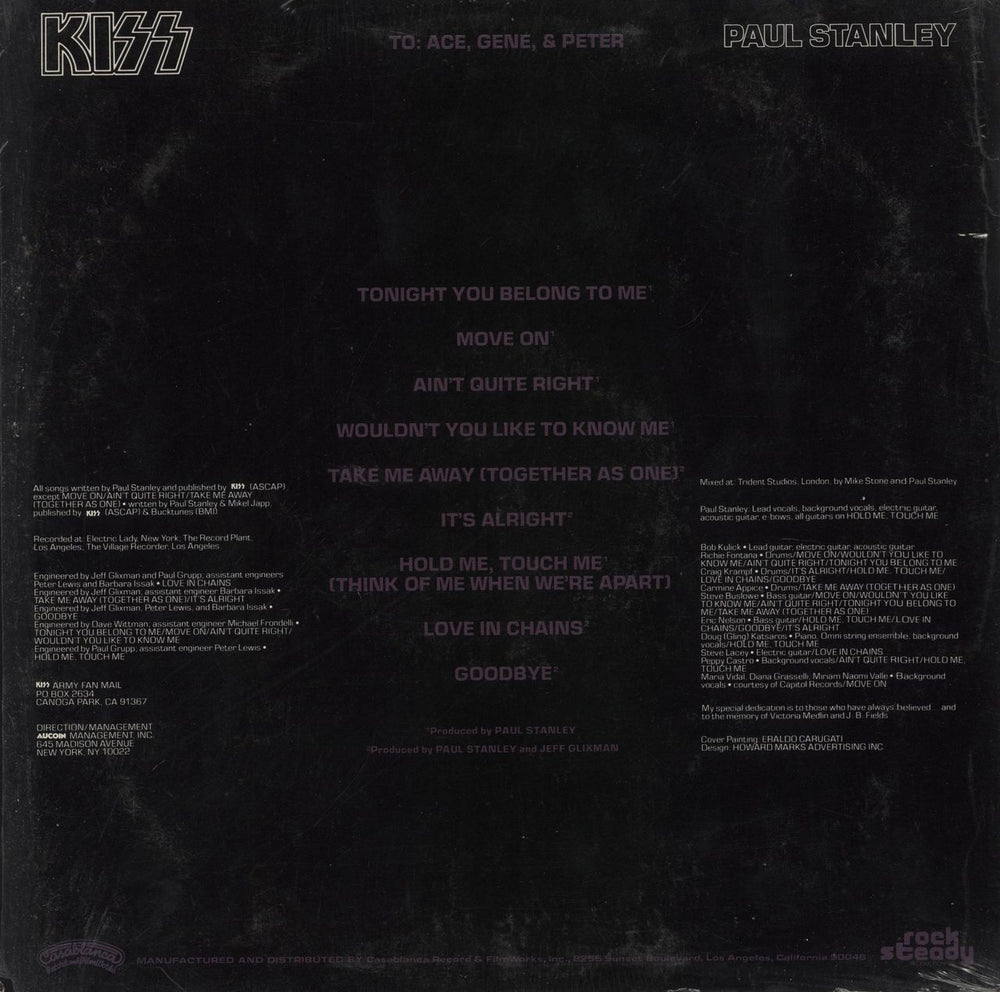 Kiss Paul Stanley + Mural Poster - Shrink US vinyl LP album (LP record)