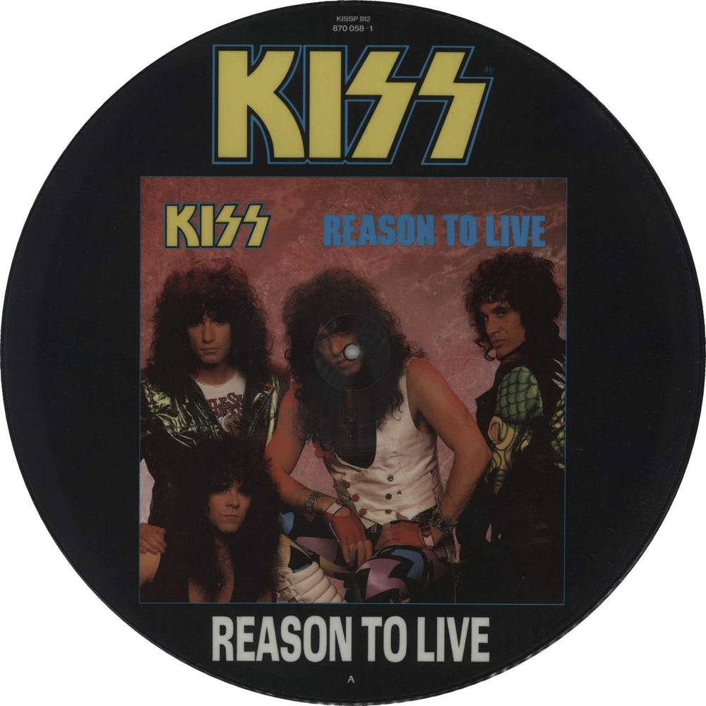 Kiss Reason To Live UK 12" vinyl picture disc (12 inch picture record) KISSP812