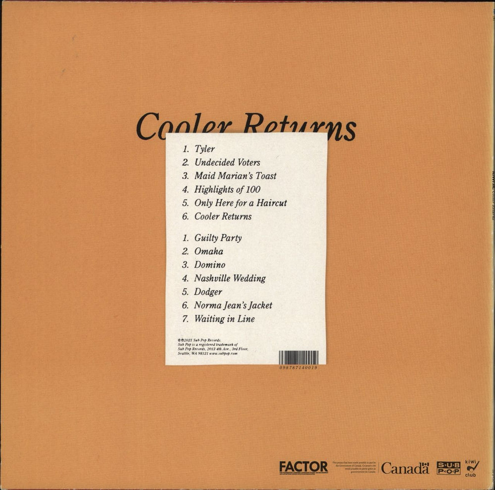 Kiwi Jr.  Cooler Returns UK vinyl LP album (LP record) 098787140019