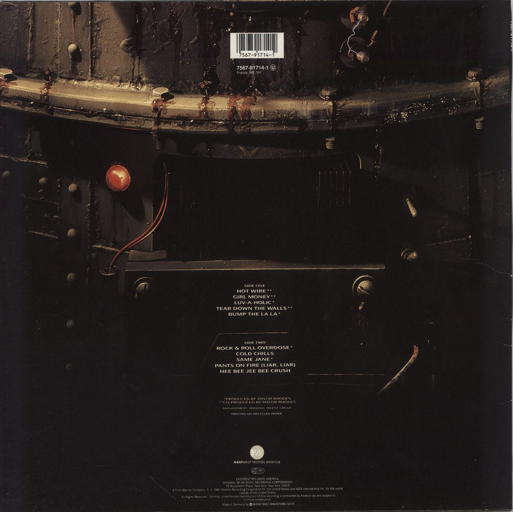 Kix Hot Wire German vinyl LP album (LP record) 075679171412