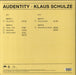 Klaus Schulze Audentity German 2-LP vinyl record set (Double LP Album) 885513013224