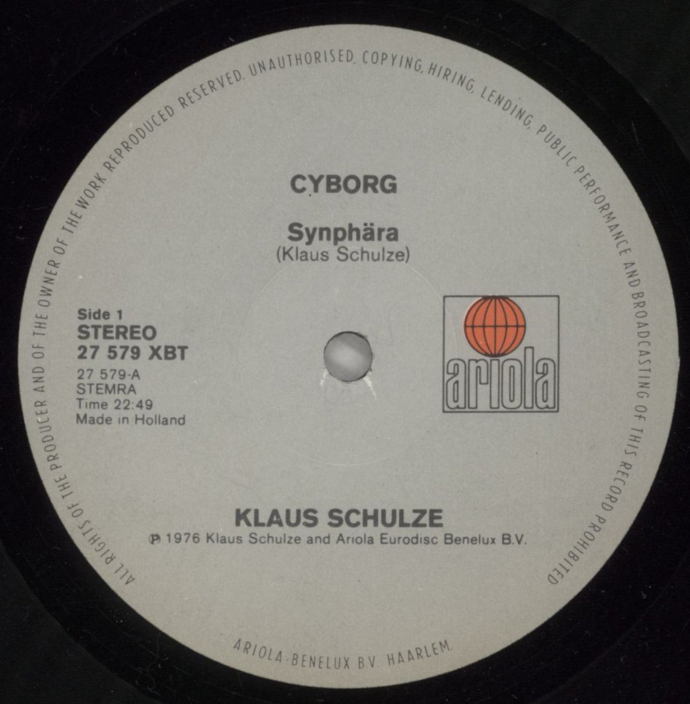 Klaus Schulze Cyborg Belgian 2-LP vinyl record set (Double LP Album) ULZ2LCY879133