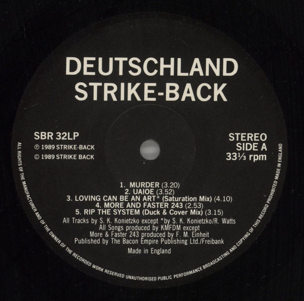 KMFDM UAIOE UK vinyl LP album (LP record) KM7LPUA879838