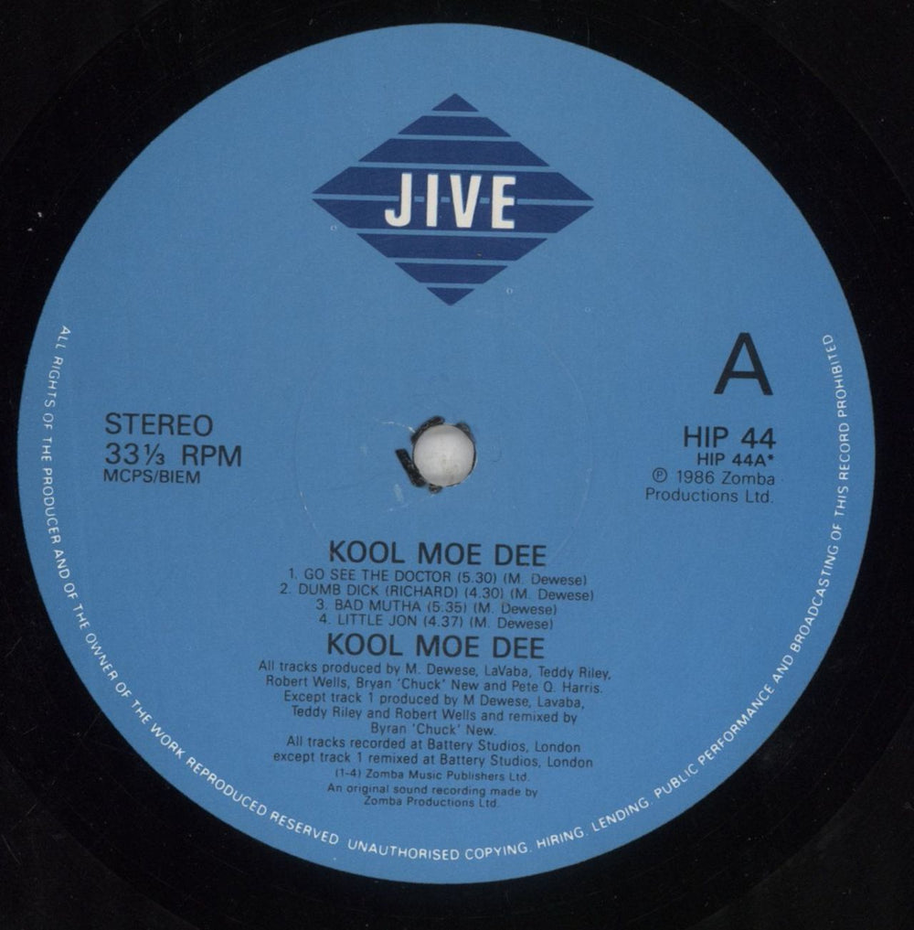 Kool Moe Dee Kool Moe Dee UK vinyl LP album (LP record) KO5LPKO686360