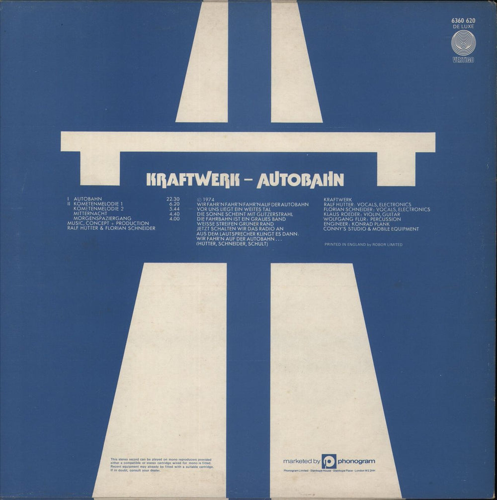 Kraftwerk Autobahn - 2nd - VG UK vinyl LP album (LP record)