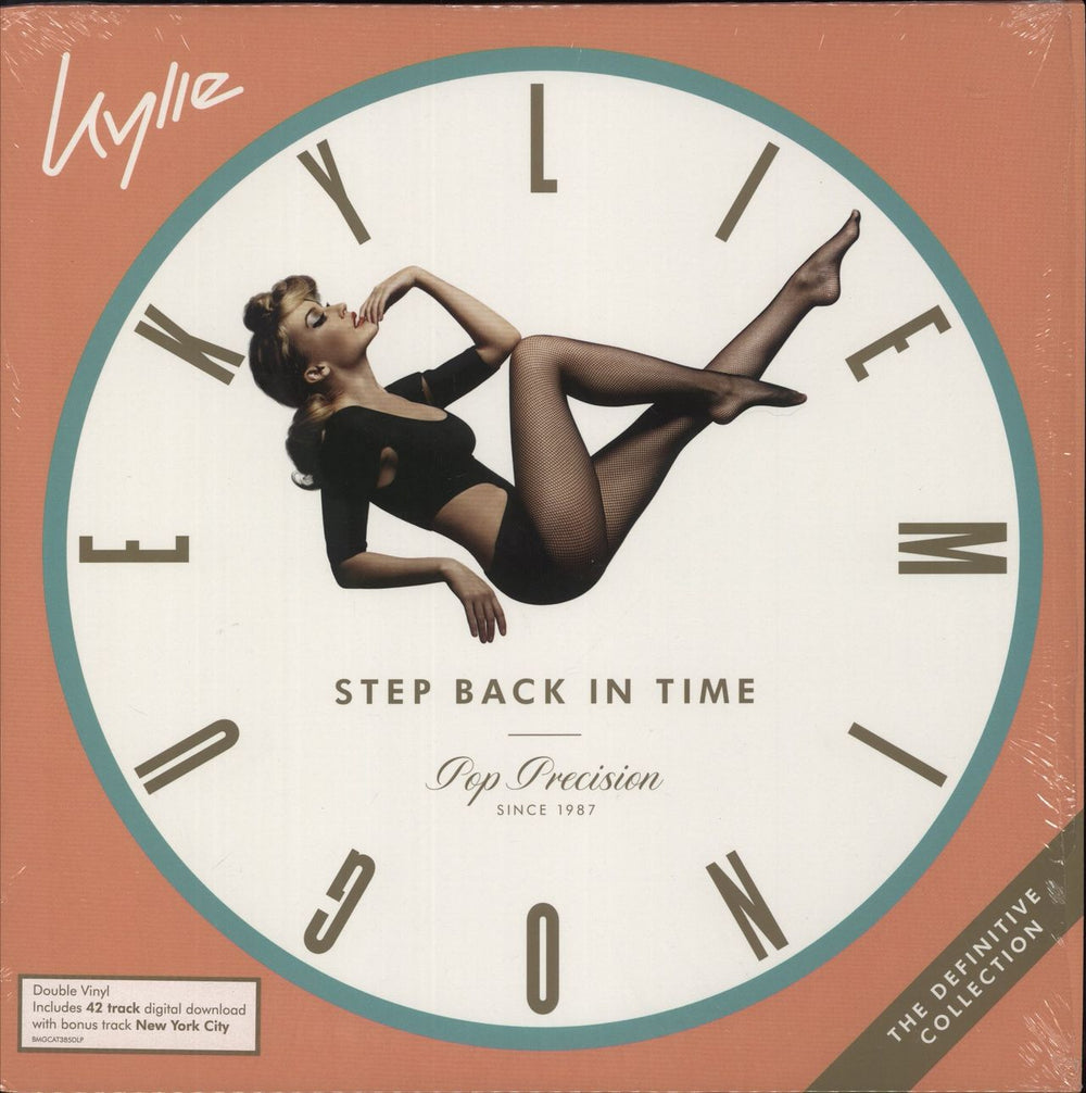 Kylie Minogue Step Back In Time: The Definitive Collection - Hype Stickered Shrink UK 2-LP vinyl record set (Double LP Album) BMGCAT385DLP