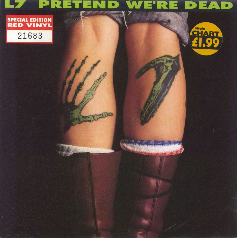 L7 Pretend We're Dead - Red Vinyl UK 7" vinyl single (7 inch record / 45) LASH34