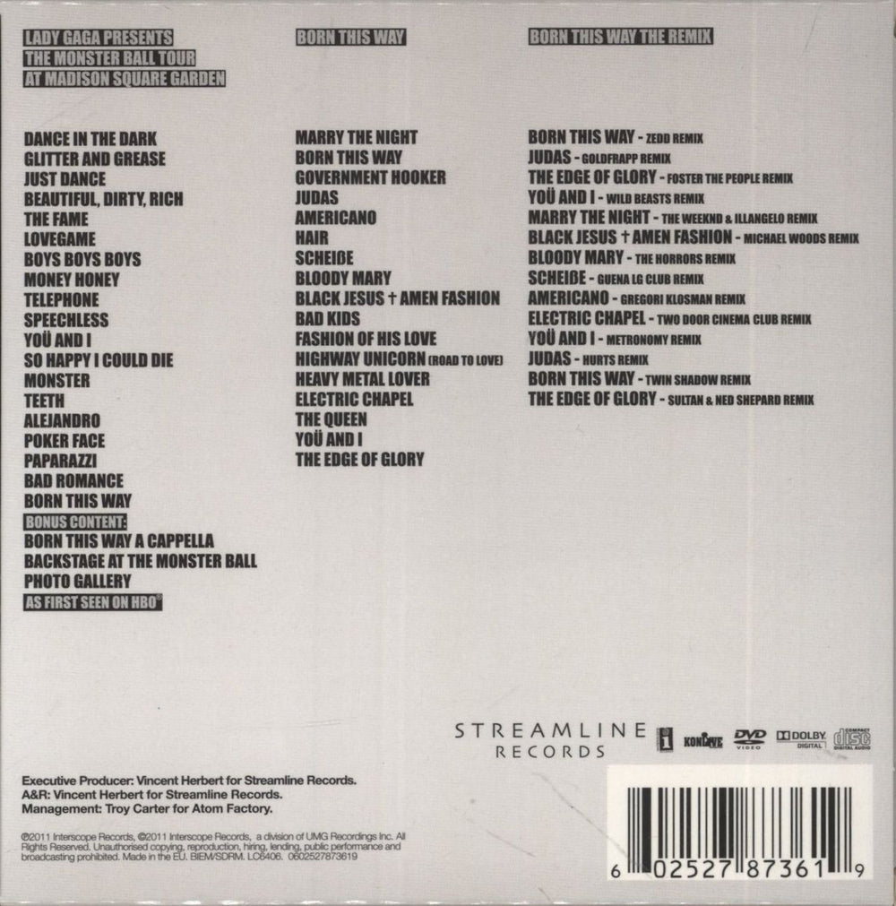 Lady Gaga Born This Way - The Collection UK 3-disc CD/DVD Set 602527873619