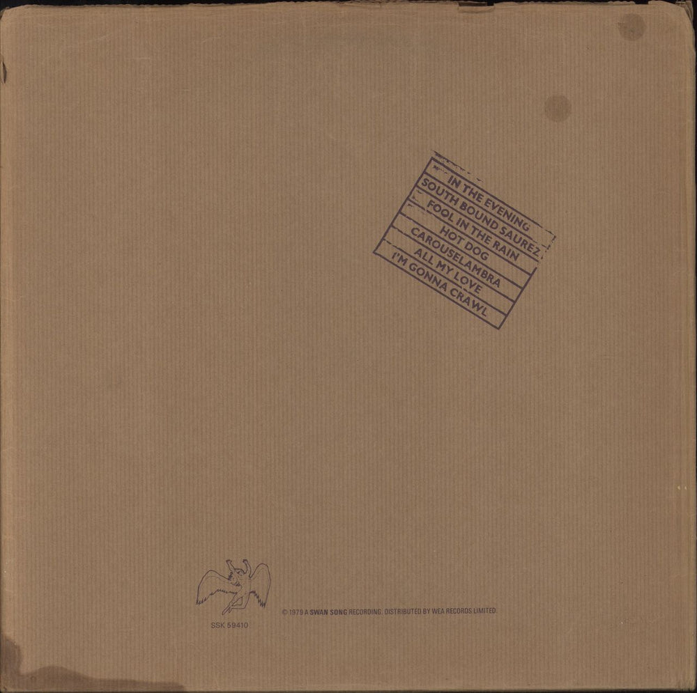 Led Zeppelin In Through The Out Door - Sleeve F US vinyl LP album (LP record)