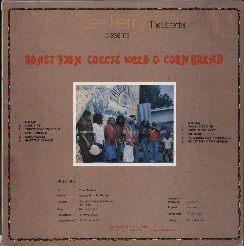 Lee Perry Roast Fish Collie Weed & Corn Bread Jamaican vinyl LP album (LP record)