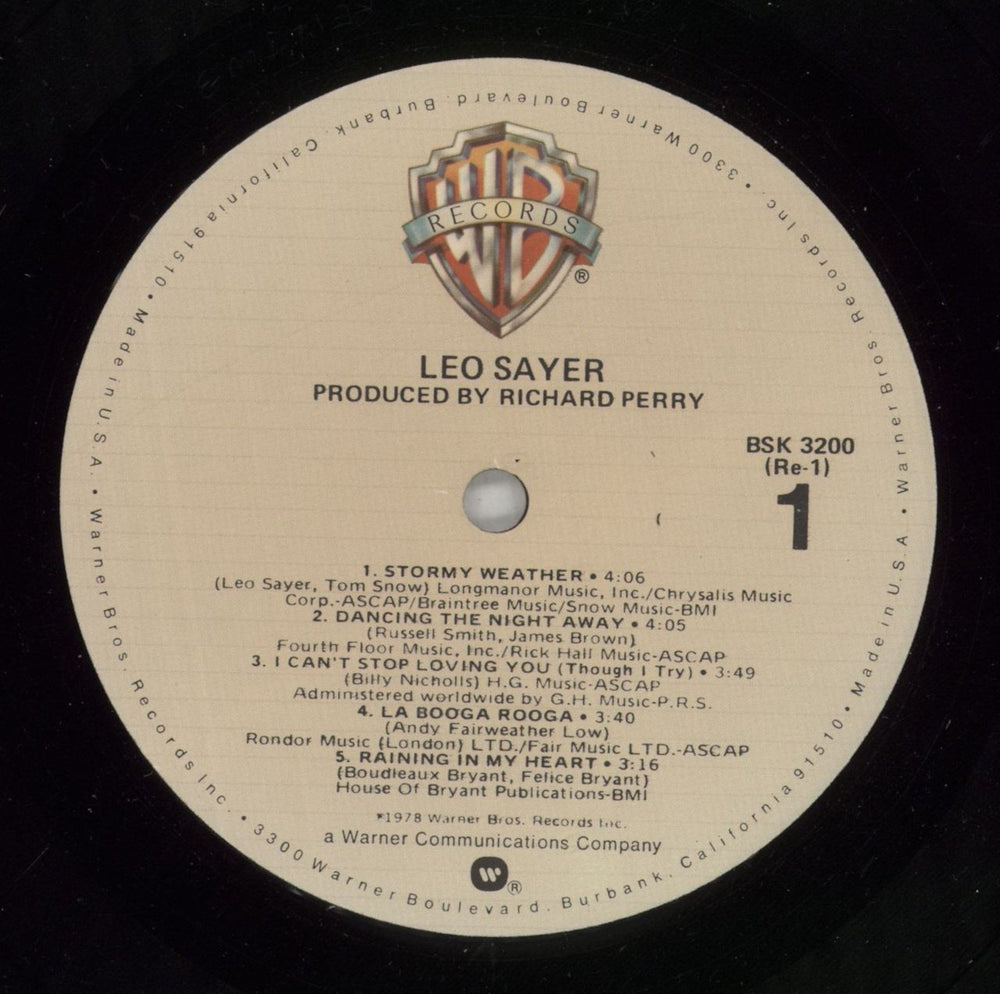 Leo Sayer Leo Sayer US vinyl LP album (LP record) LSYLPLE776577