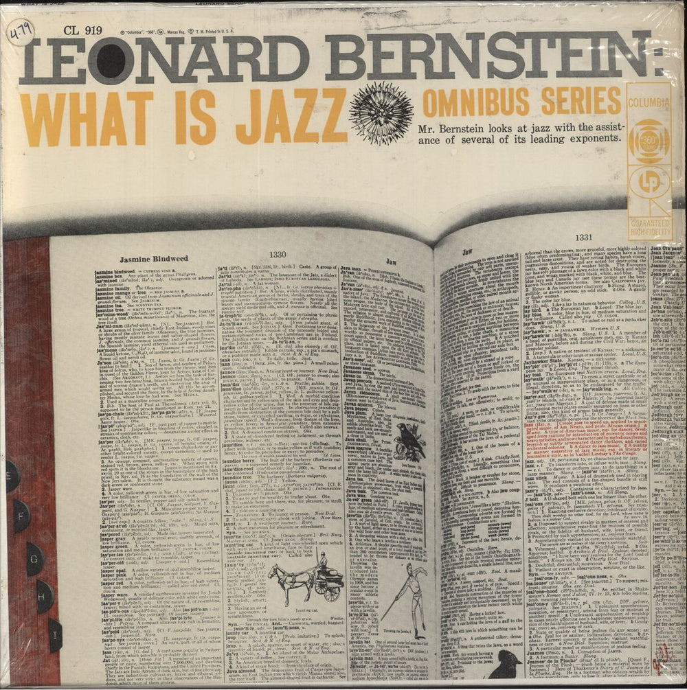 Leonard Bernstein What Is Jazz US vinyl LP album (LP record) CL919