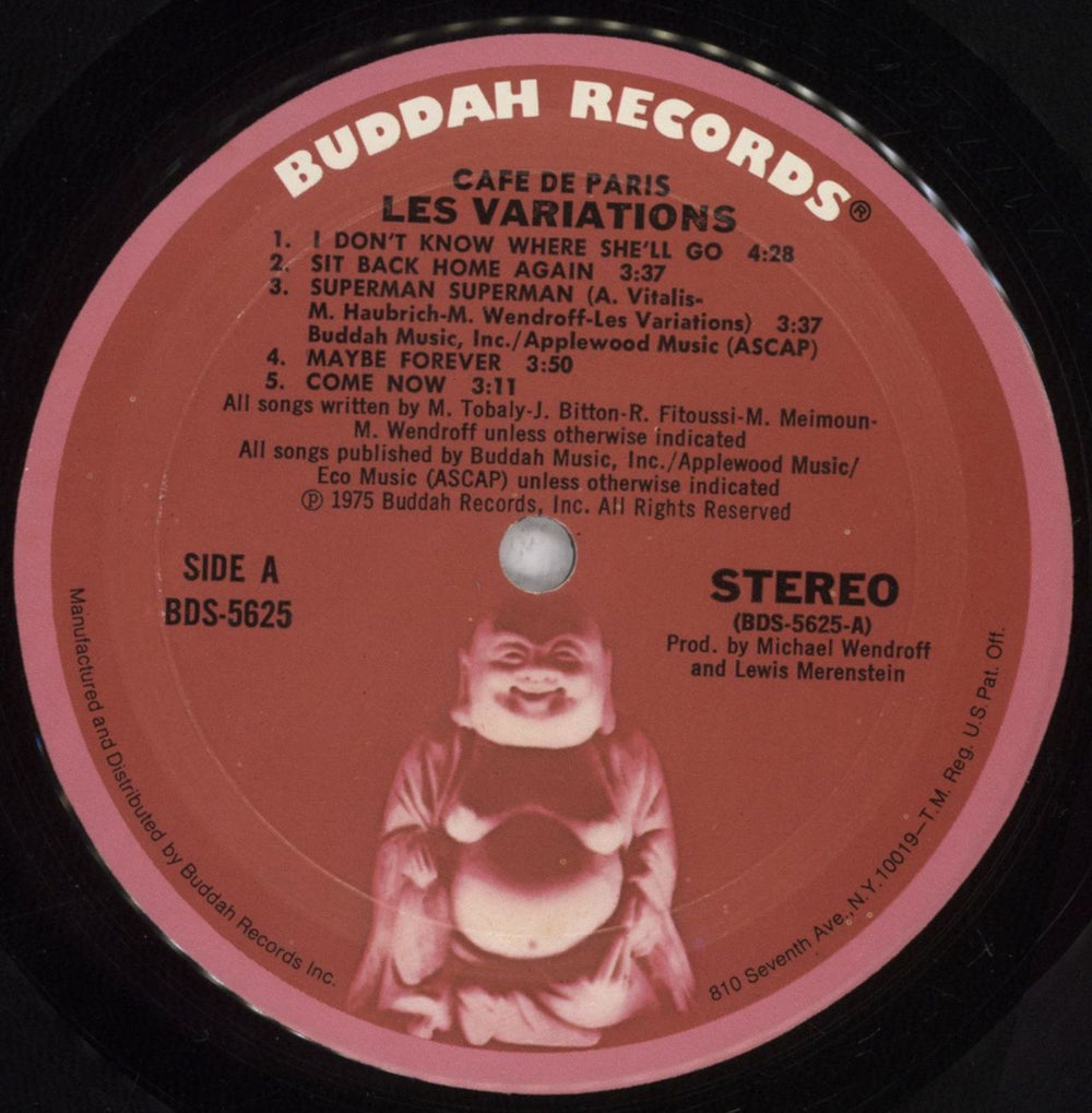 Les Variations Cafe De Paris US vinyl LP album (LP record) N6VLPCA841233