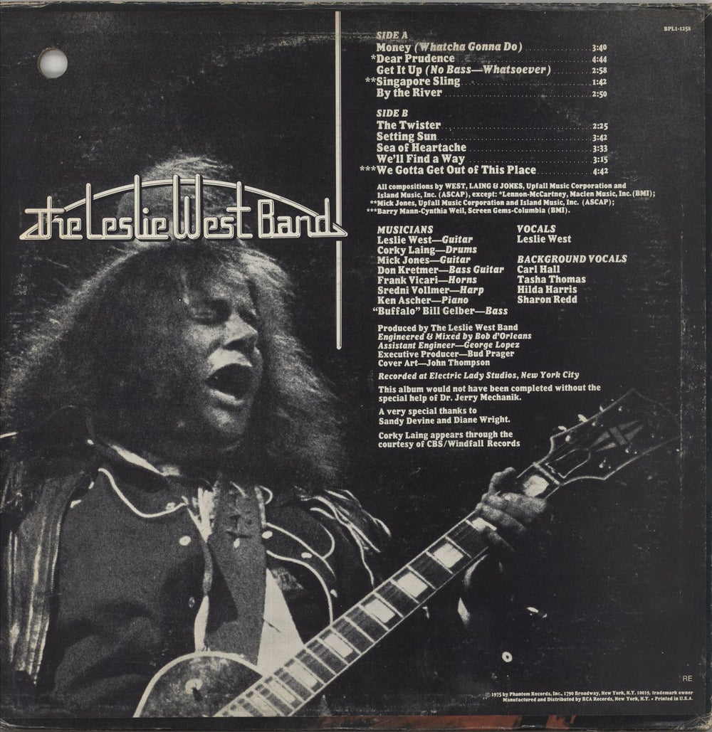 Leslie West The Leslie West Band - VG US vinyl LP album (LP record)