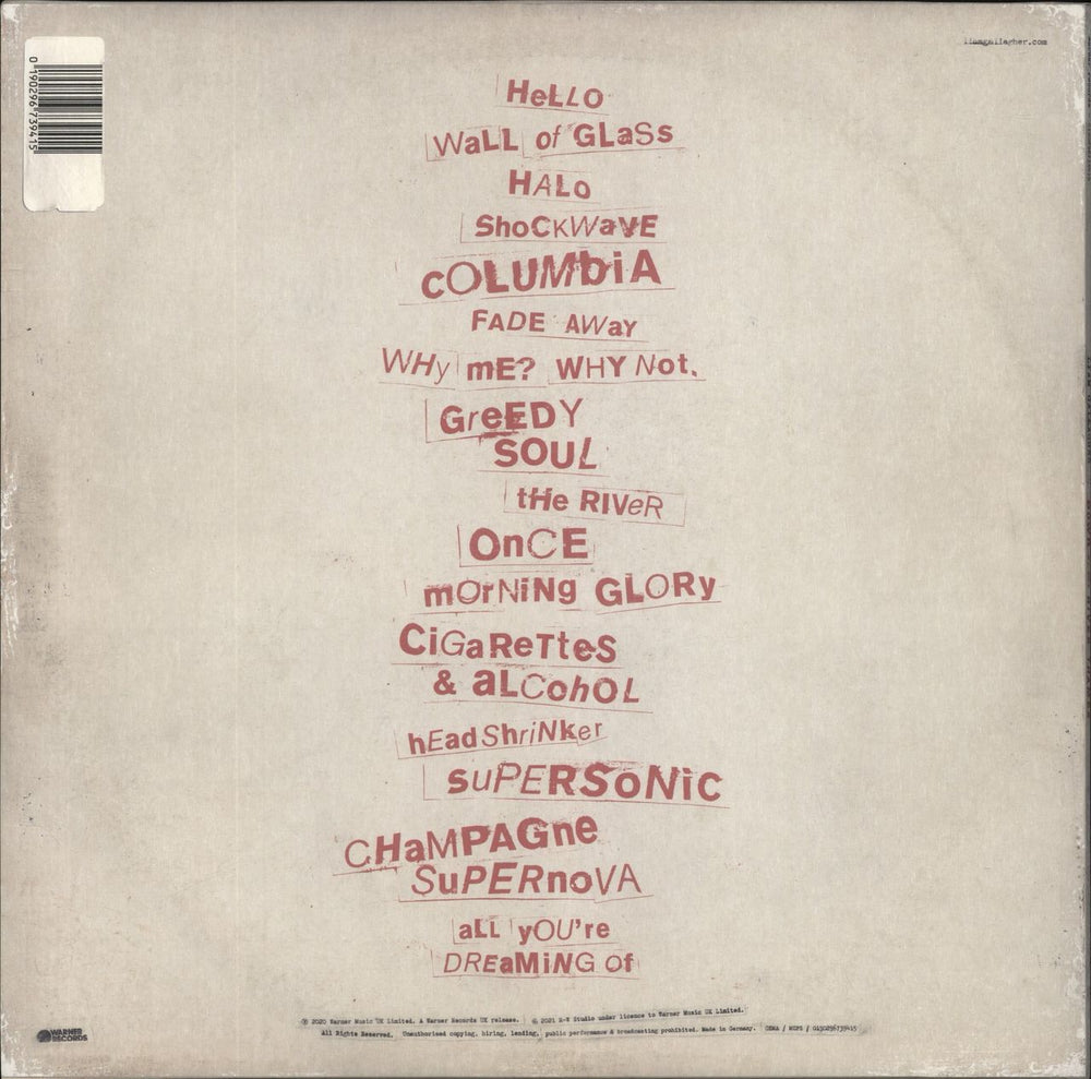 Liam Gallagher Down By The River Thames - Orange Vinyl UK 2-LP vinyl record set (Double LP Album) 190296739415