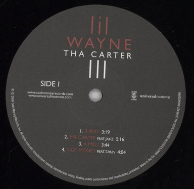 Lil Wayne Tha Carter III - Back to Black Pressing UK 2-LP vinyl record set (Double LP Album) LP72LTH838990