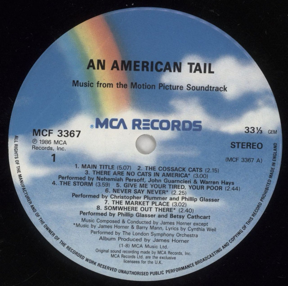 Linda Ronstadt Somewhere Out There UK vinyl LP album (LP record) LIRLPSO375851