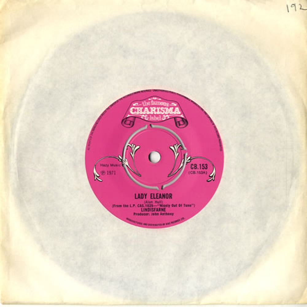 Lindisfarne Lady Eleanor - 4pr UK 7" vinyl single (7 inch record / 45) CB153