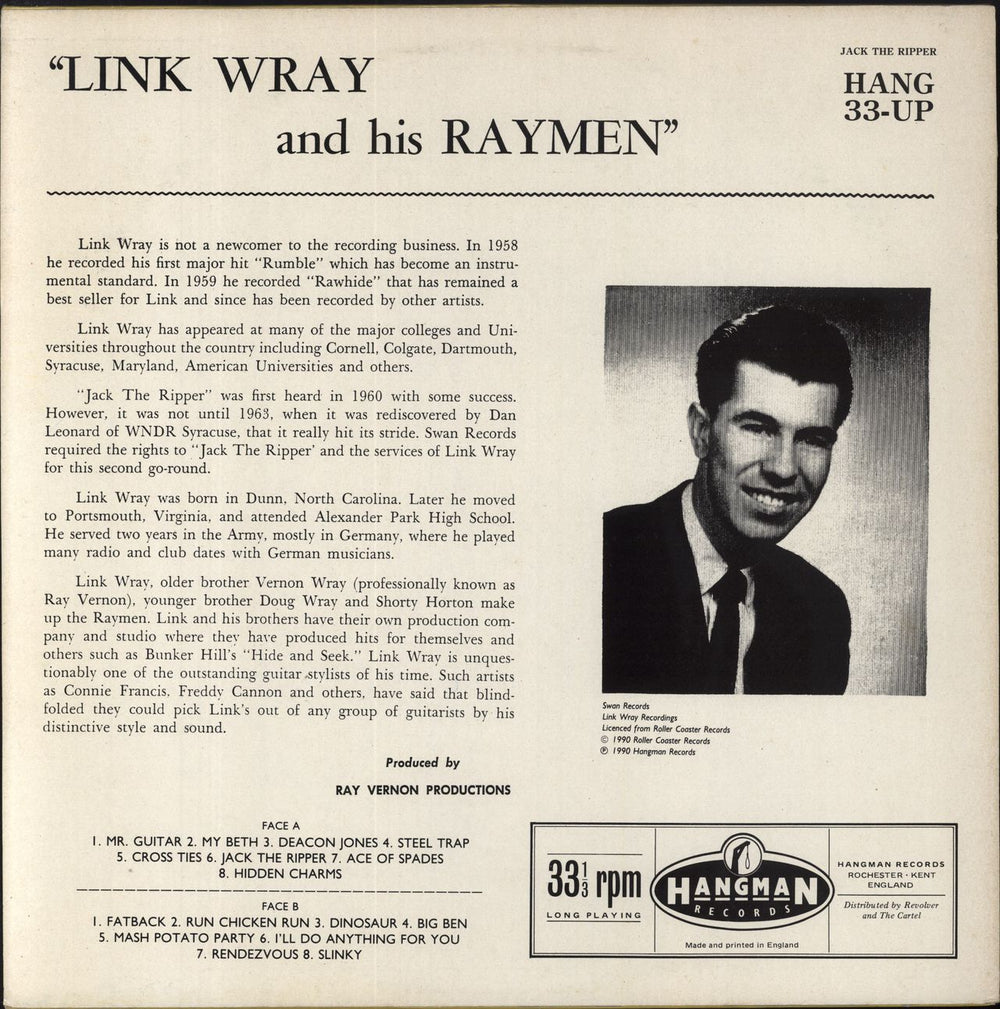 Link Wray Jack The Ripper UK vinyl LP album (LP record)