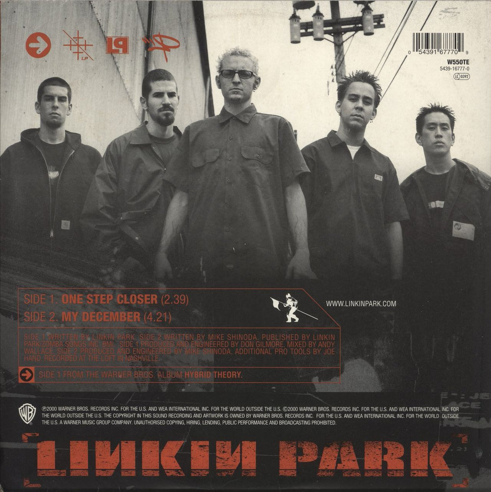Linkin Park One Step Closer UK 10" vinyl single (10 inch record) 054391677709