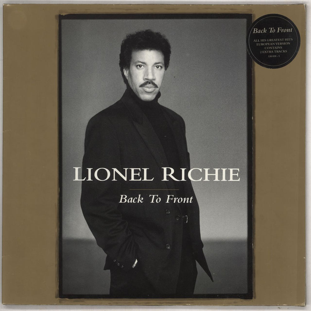 Lionel Richie Back To Front - Stickered Sleeve UK 2-LP vinyl record set (Double LP Album) 530018-1