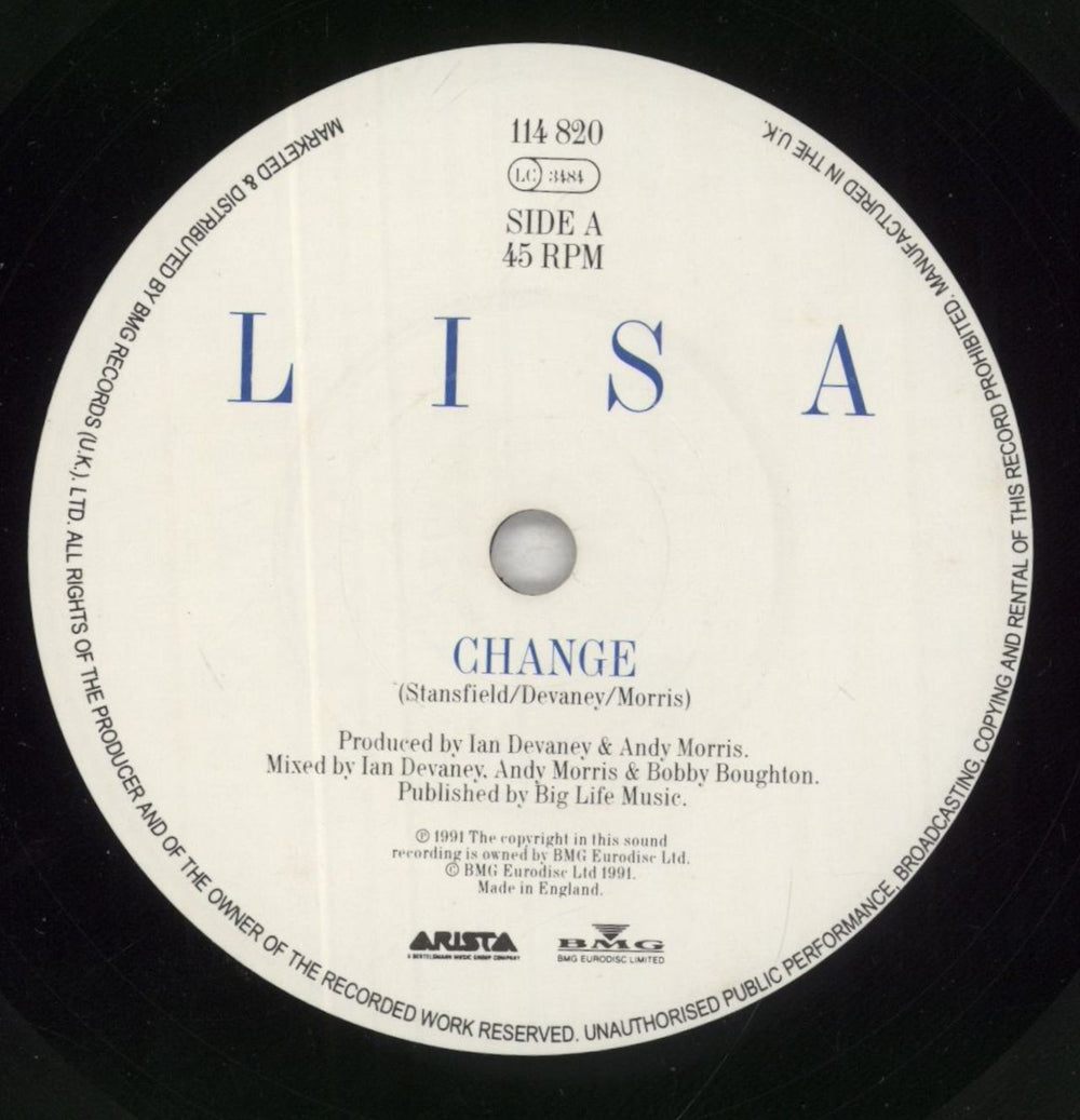 Lisa Stansfield Change UK 7" vinyl single (7 inch record / 45) STA07CH195640